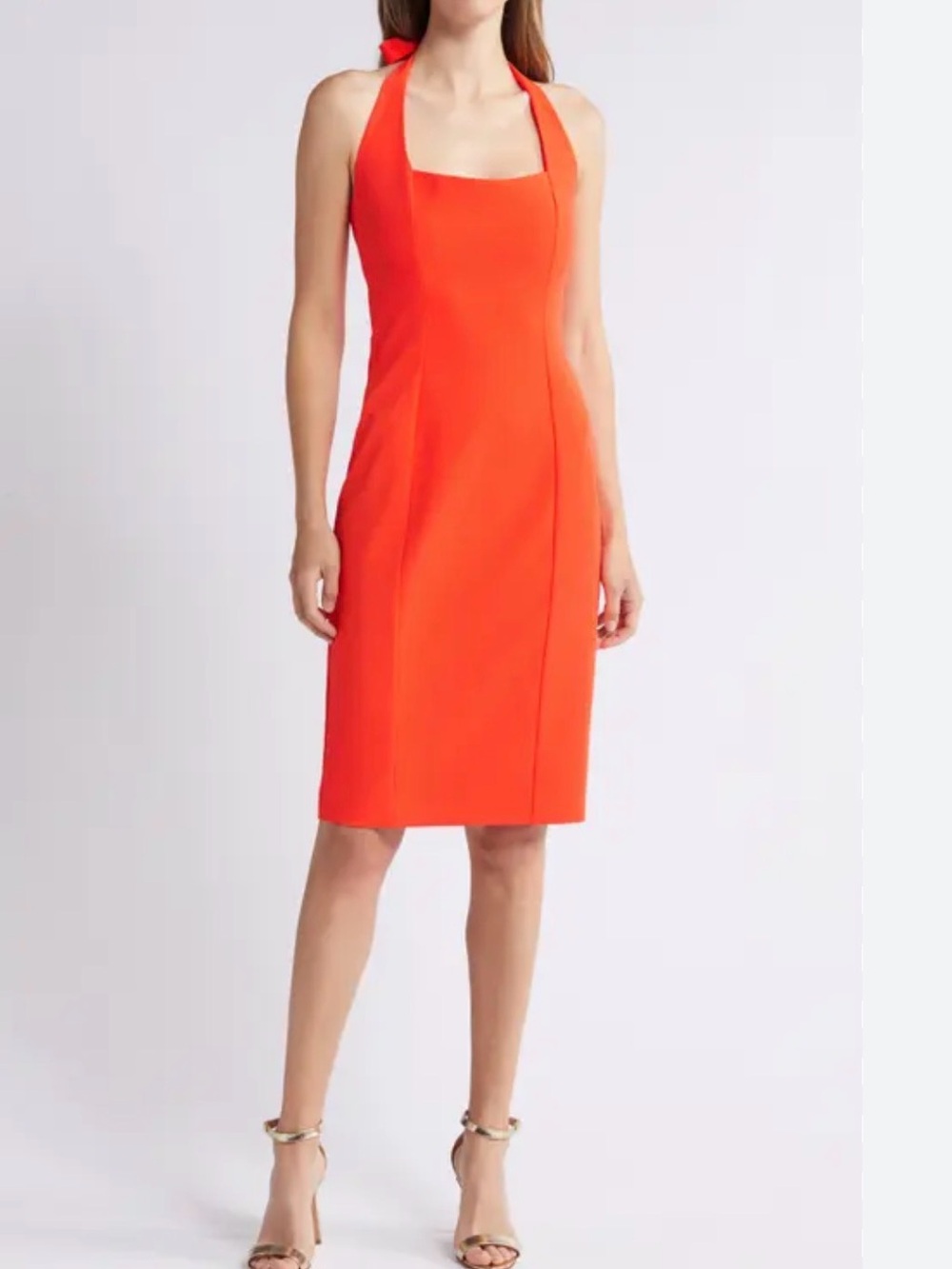 Black Halo melon Zarela Halter Sheath Dress NWOT